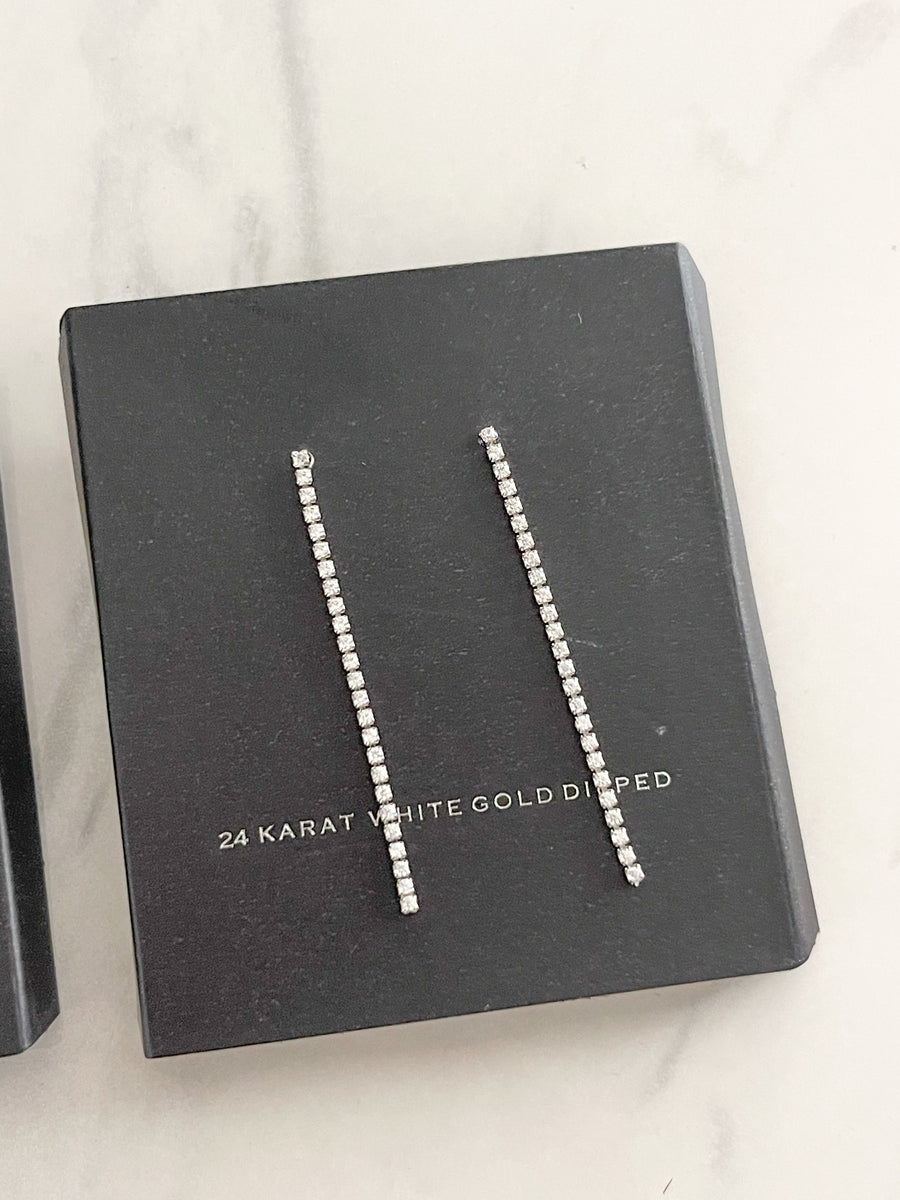 RHINESTONES BAR EARRINGS