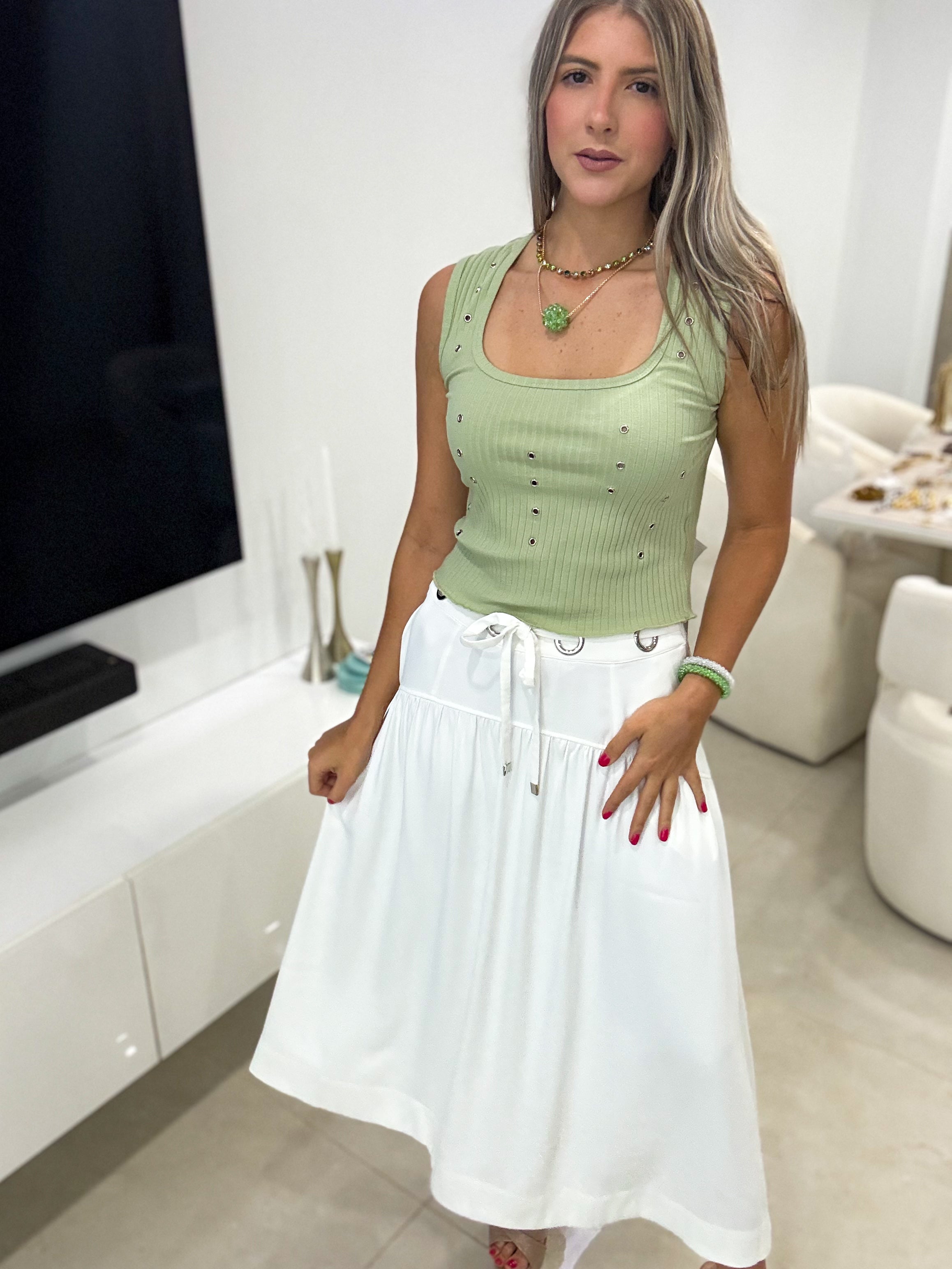 METAL EYELET TANK TOP