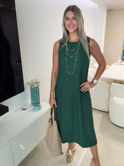 HUNTER GREEN STUDDED DRESS
