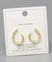 PAVE CURVE EARRINGS
