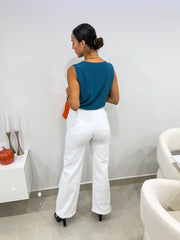TEAL V-NECK BODYSUIT