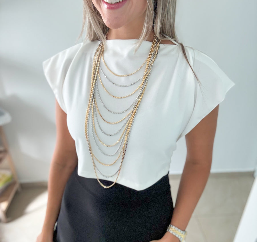 PIA WHITE SQUARE TOP