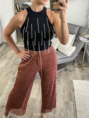 RUST LUREX METALLIC PALAZZOS