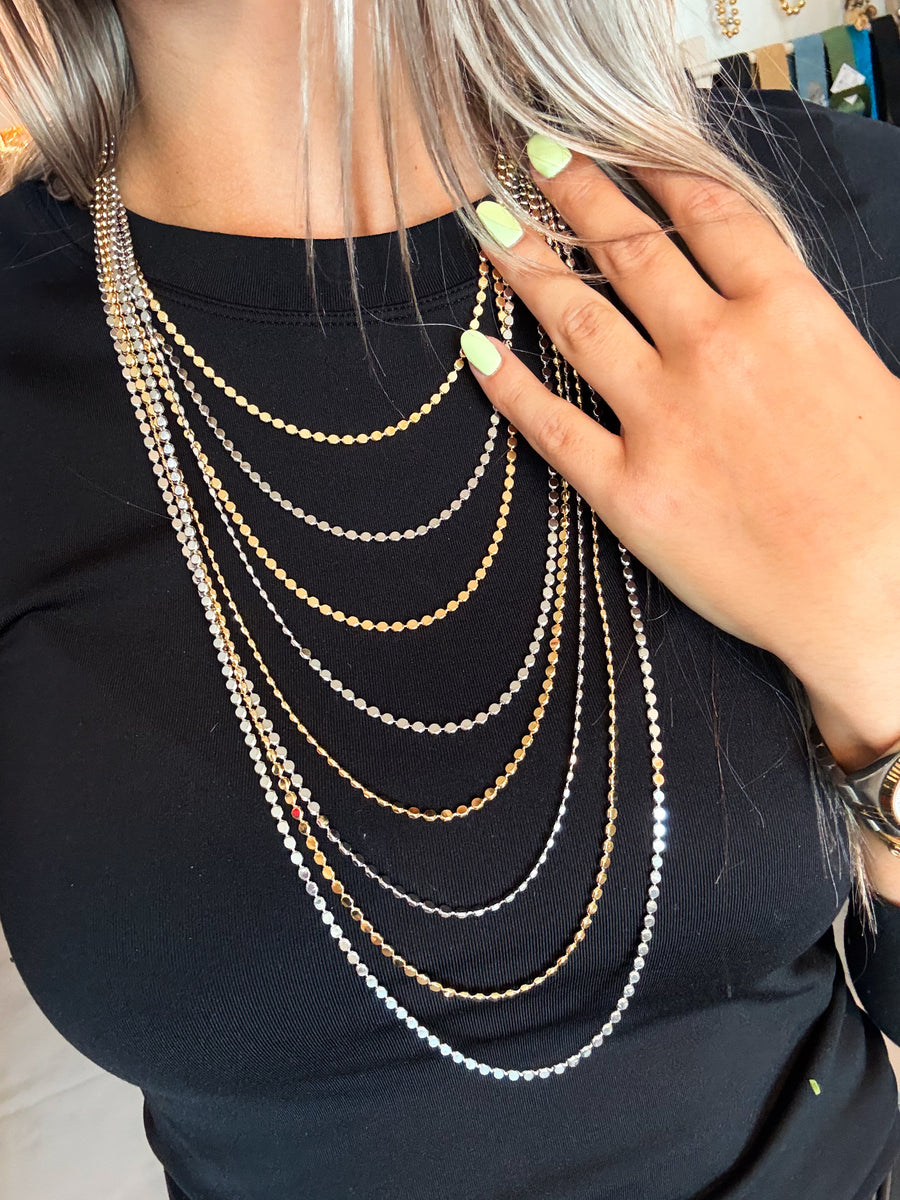 TWO TONE PAMPAS LAYERED NECKLACE