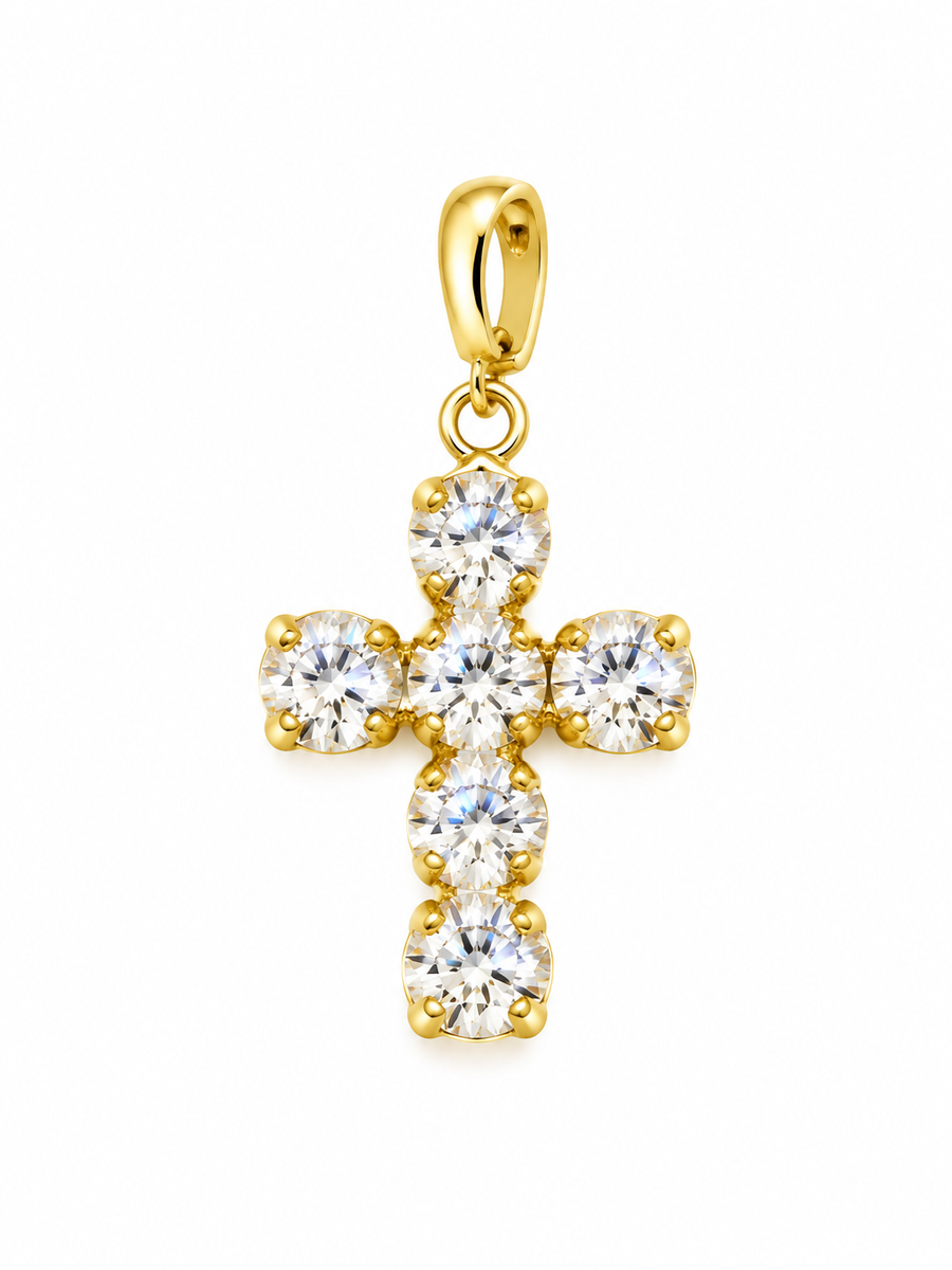 CLEAR SMALL CROSS PENDANT