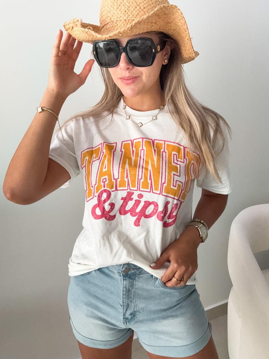 "TANNED & TIPSY" T-SHIRT