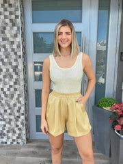 GOLD SATIN SHORTS