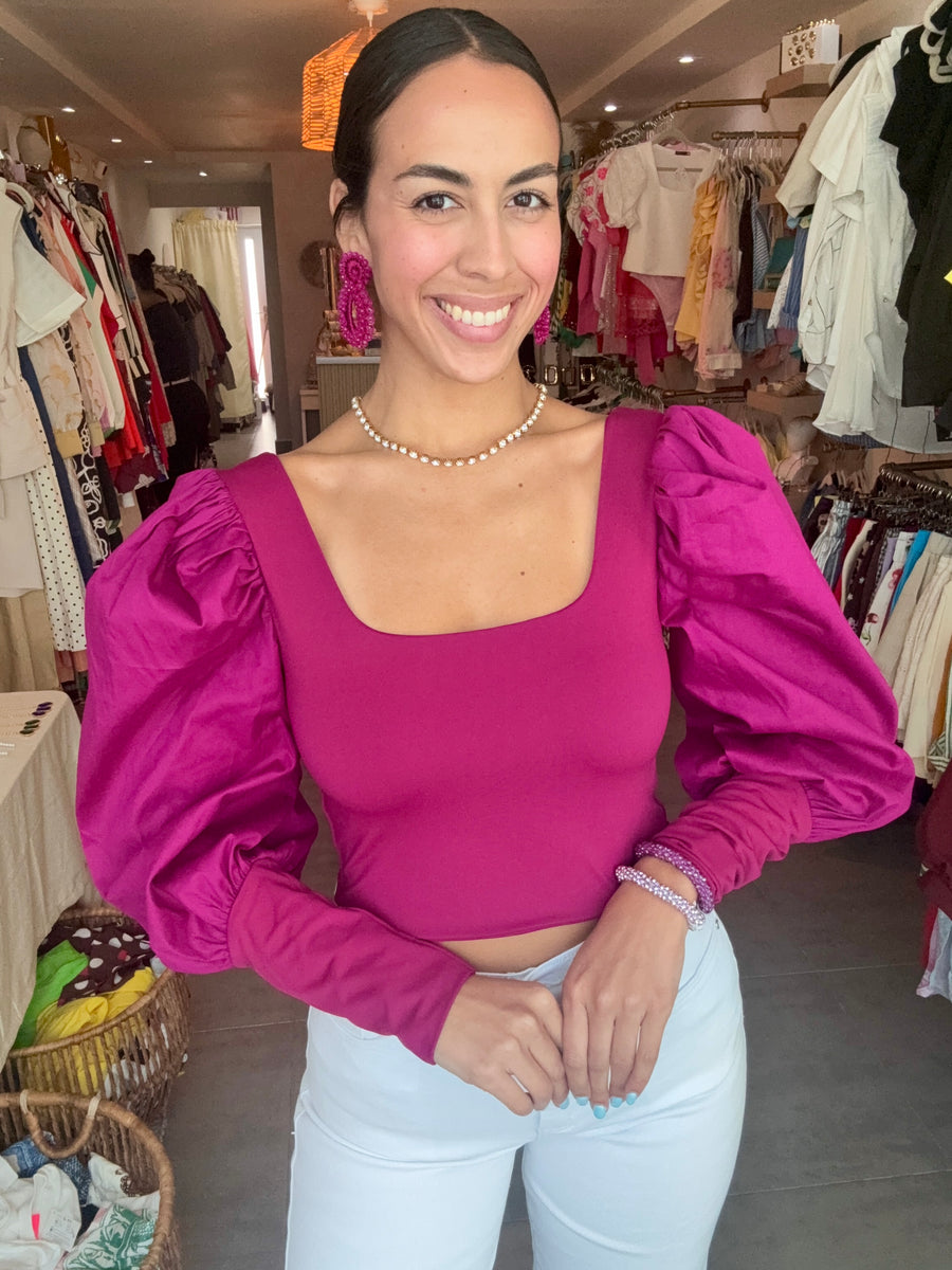 MAGENTA BUBBLE BLOUSE