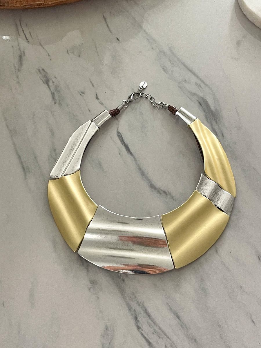 TWO TONE STATEMENT NECKLACE