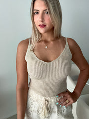 KNITTED BASIC CROP BLOUSE
