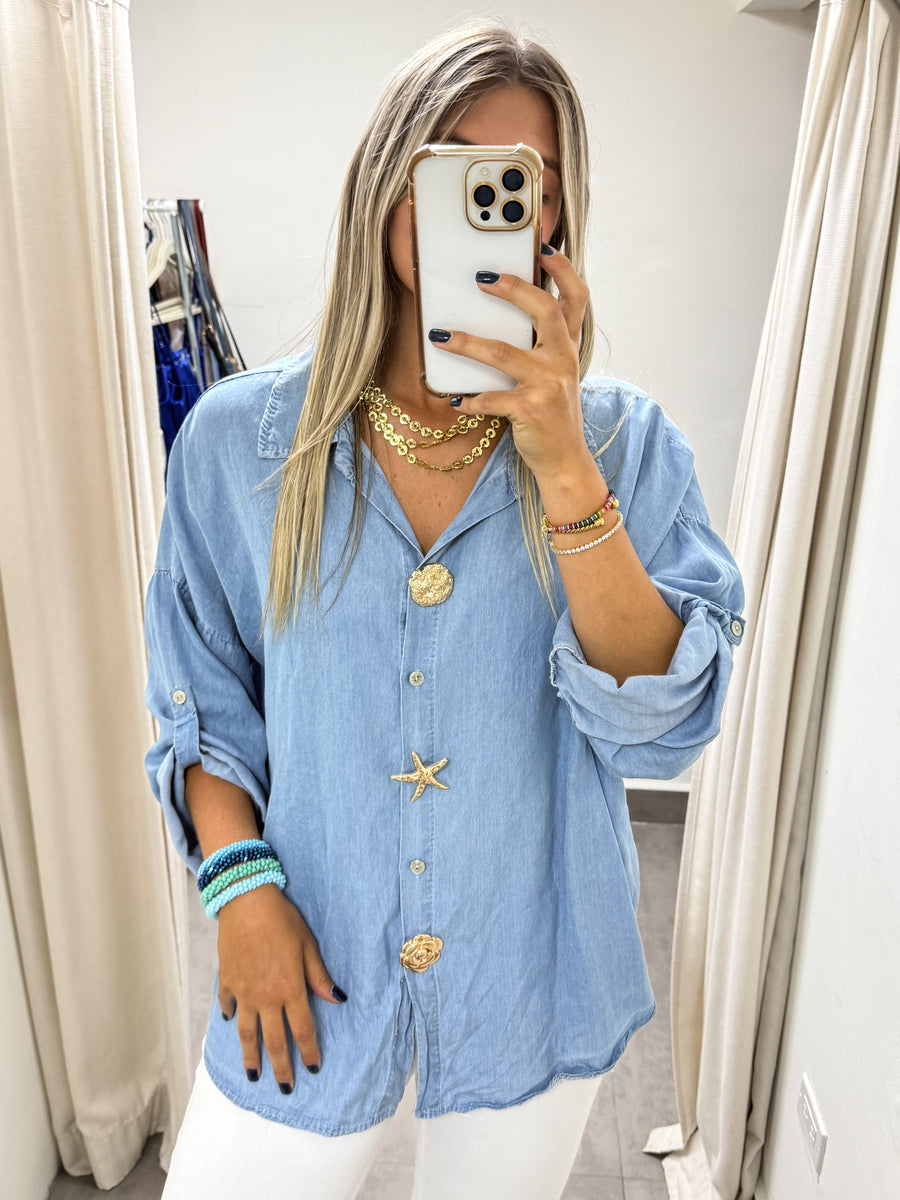 TENCEL PIN BLOUSE