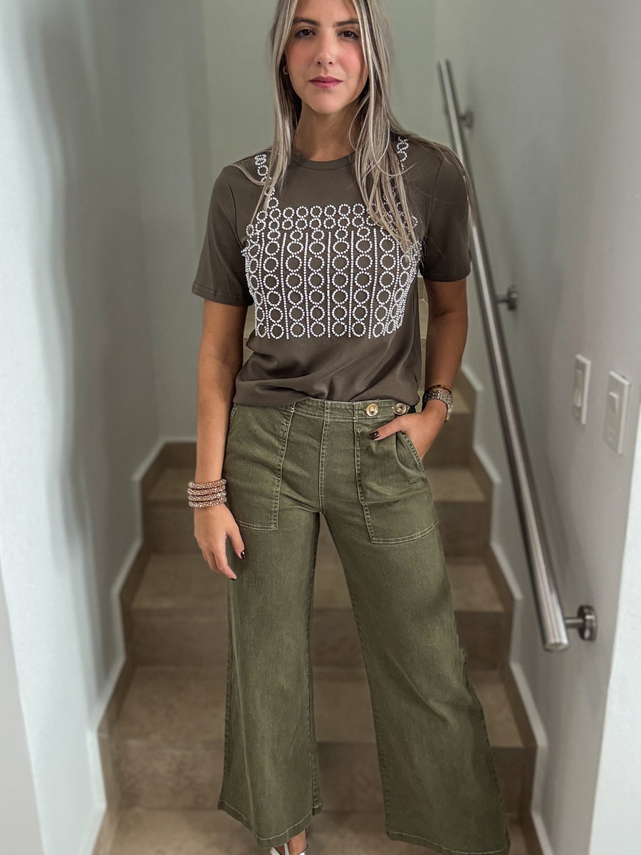 OLIVE STRETCHY PANTS