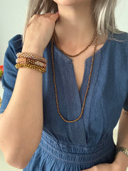 DENIM V-NECK MIDI DRESS