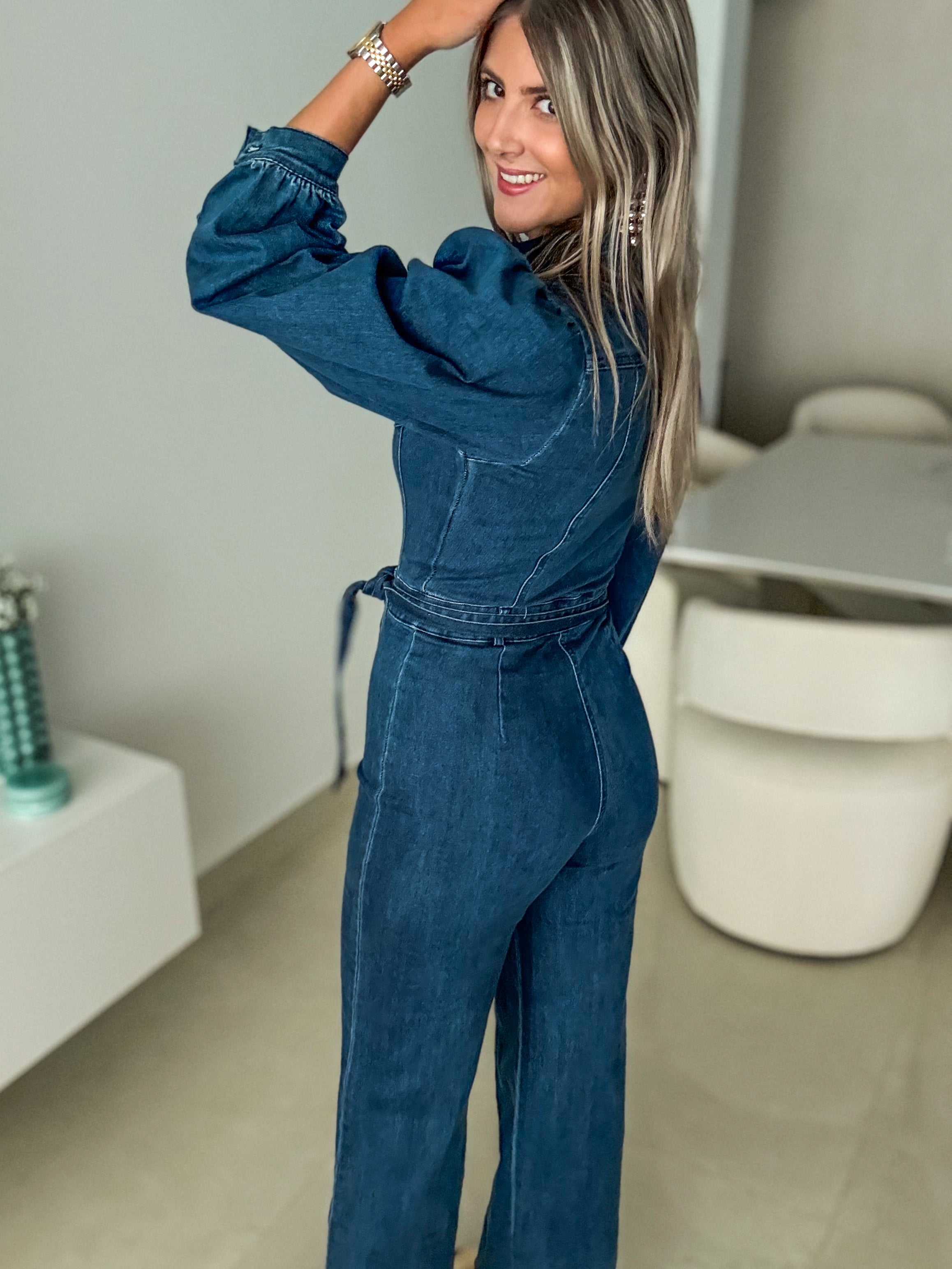 DENIM SPANDEX JUMPSUIT