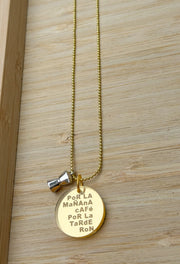 "CAFÉ & RON" GRECA ADJUSTABLE NECKLACE