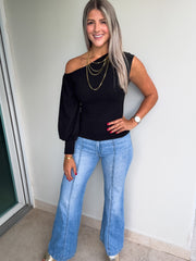 ONE SHOULDER LONG SLEEVE TOP