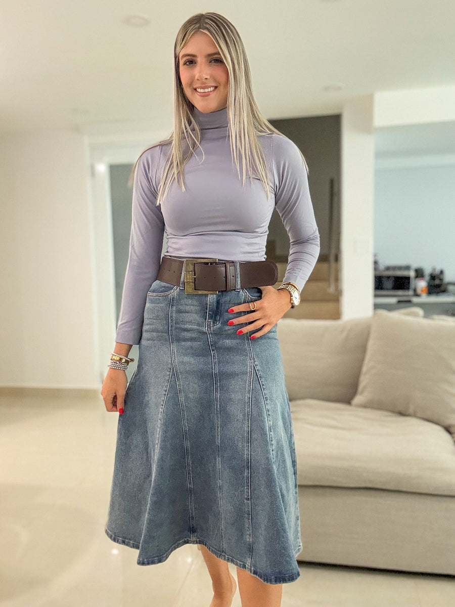 FLEECE LONG SLEEVE MOCK NECK BASIC TOPS