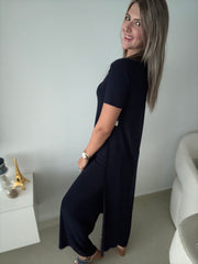PIA NAVY BLUE SHORT SLEEVES TOP & PANT SET