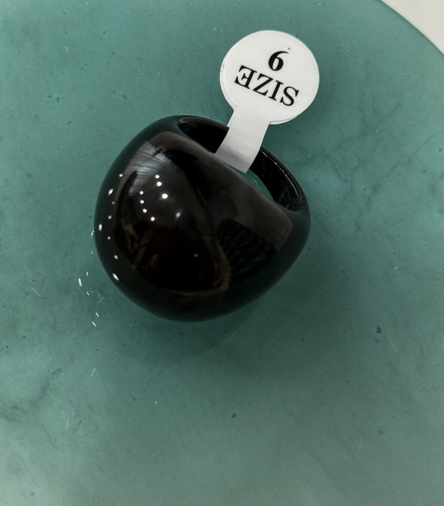 BLACK COATED BOLD RING