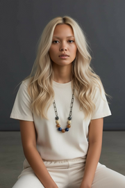 BROWN/NAVY/BLACK NECKLACE