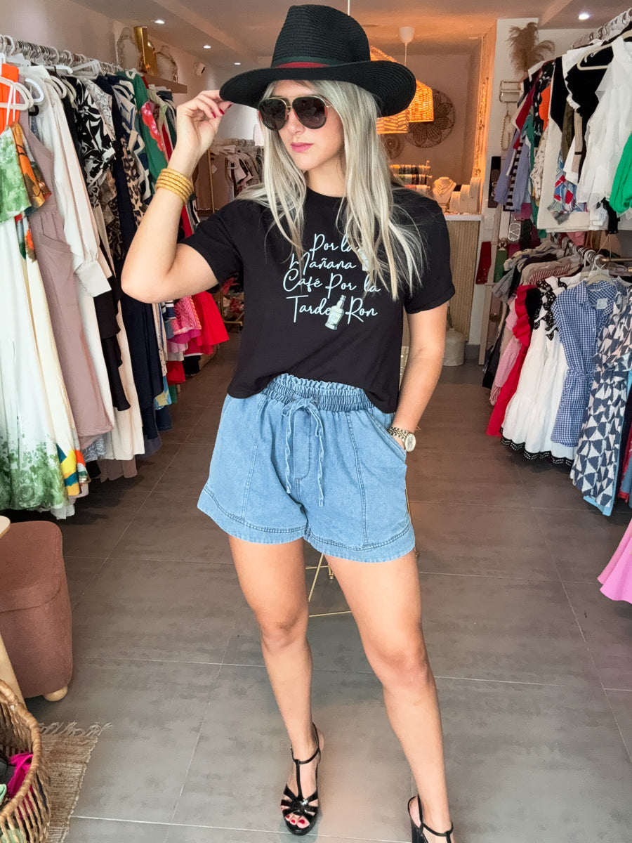 BLACK CAFÉ & RON MID-LENGTH T-SHIRT