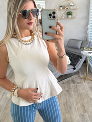 CREAM TAILORED BLOUSE