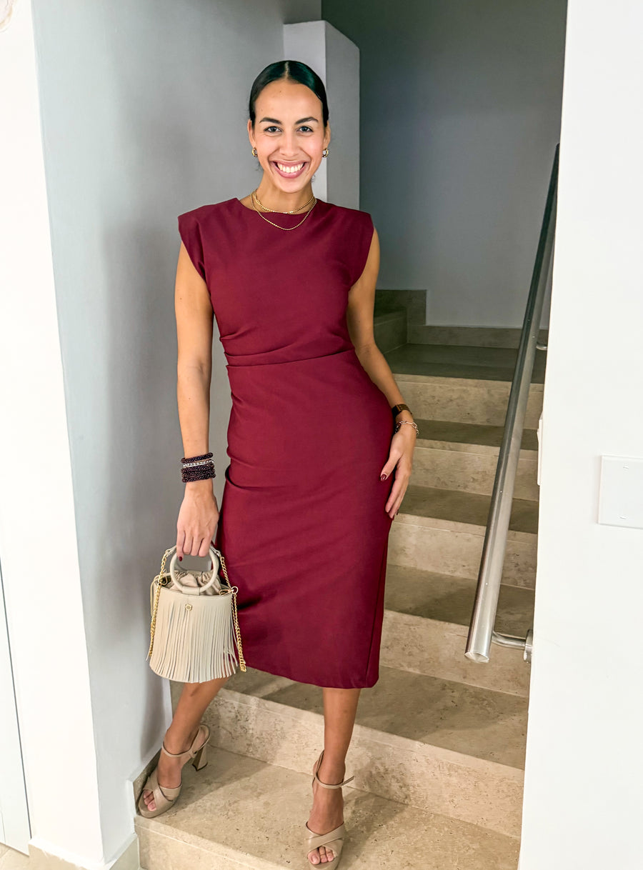 WINE CLASSY MIDI DRES