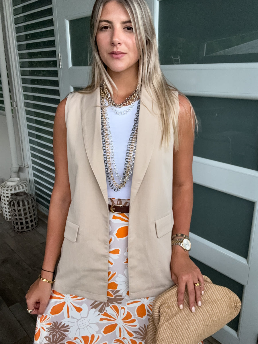 BEIGE VEST BLAZER