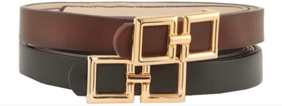 DOUBLE LINKED SQUARE THIN BELT