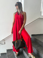 PIA RED RACERBACK TOP & PANT SET