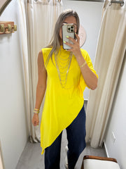 PIA YELLOW ASYMMETRIC BLOUSE