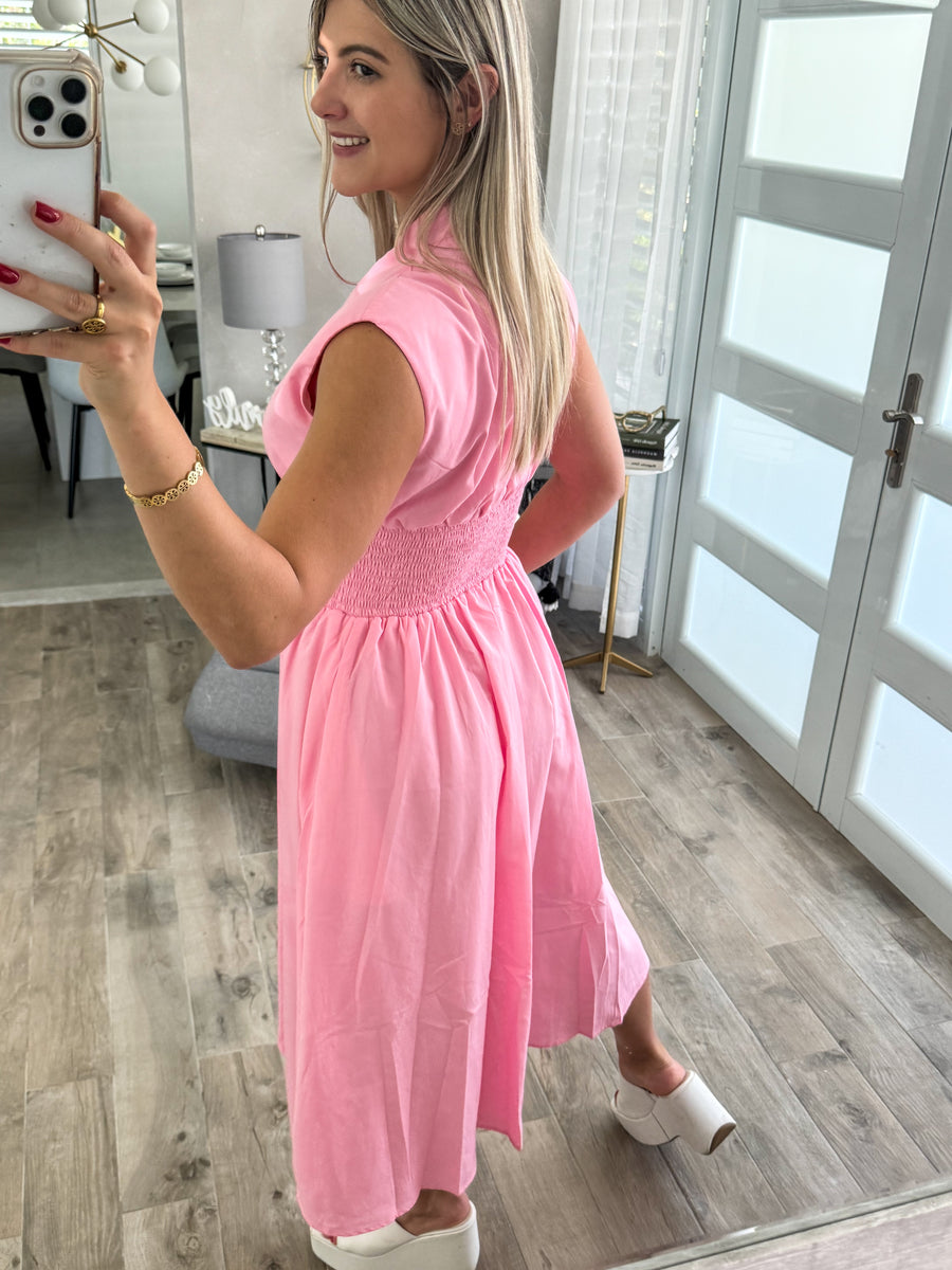 BABY PINK ZIPPER DRESS