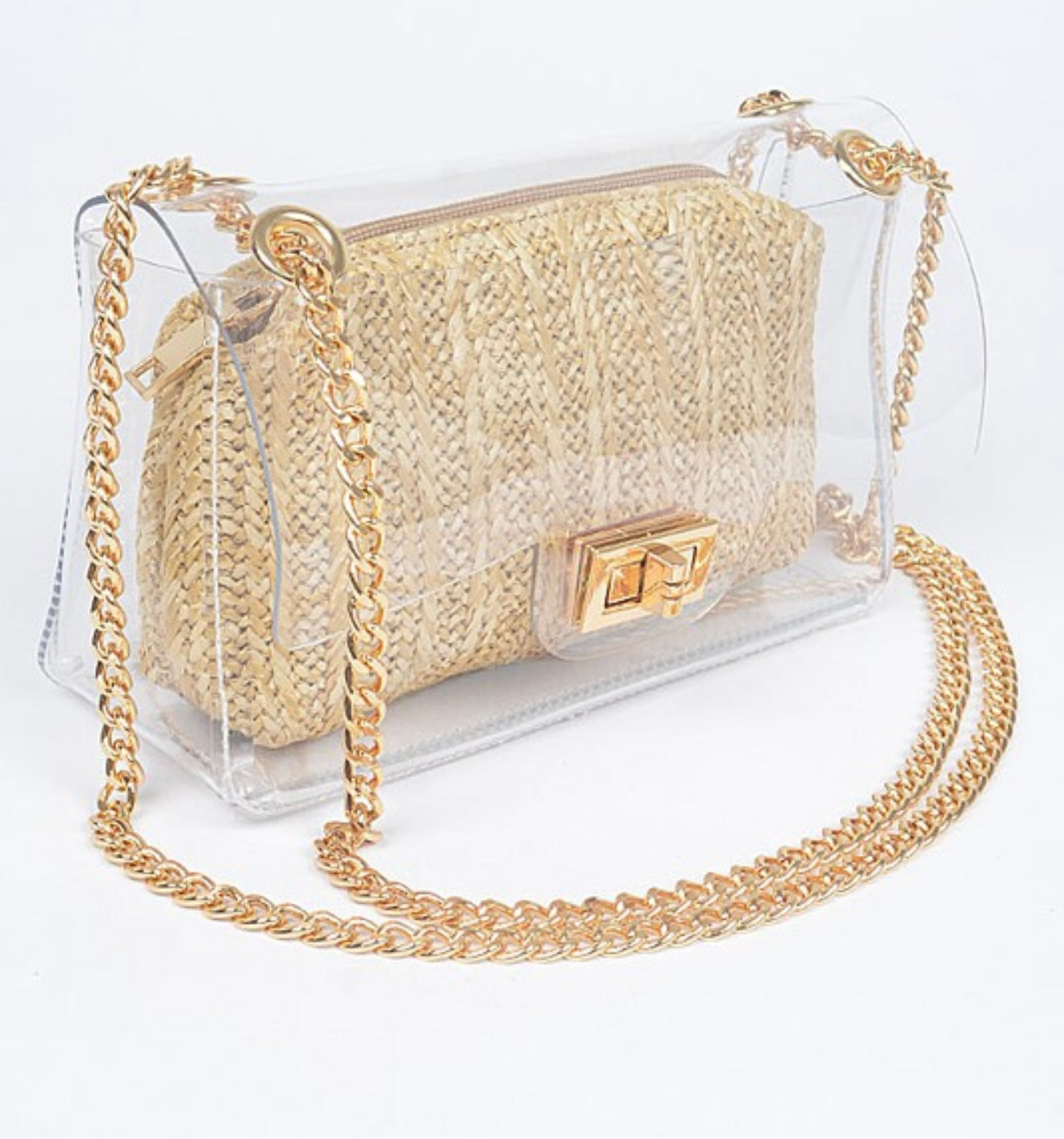 TRANSPARENT CROSSBODY BAG W/POUCH