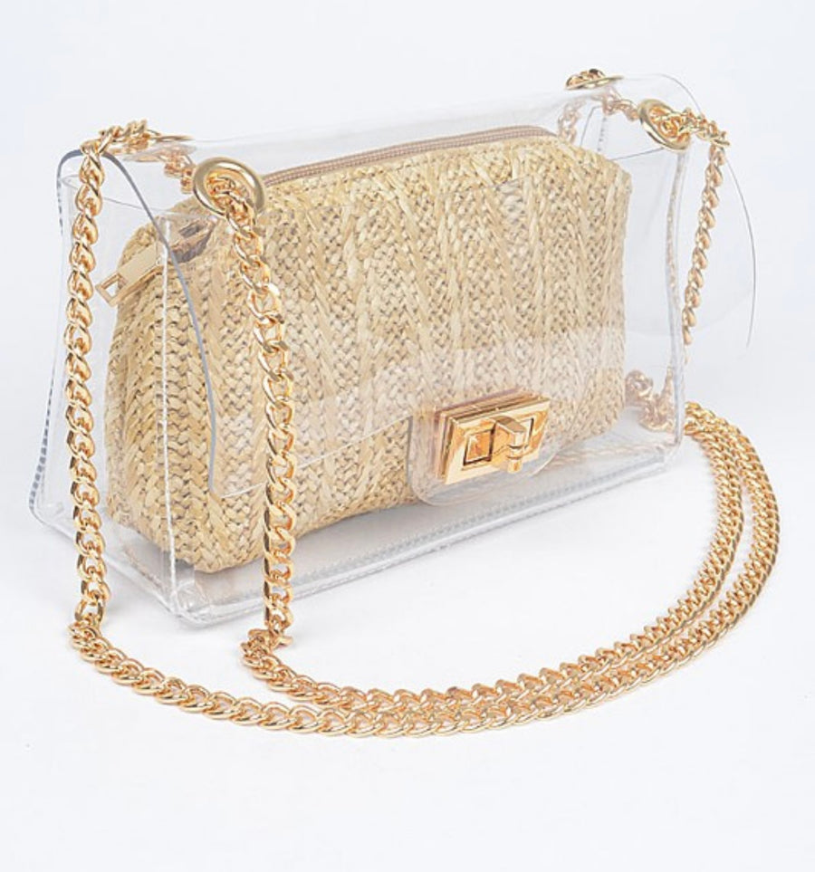 TRANSPARENT CROSSBODY BAG W/POUCH