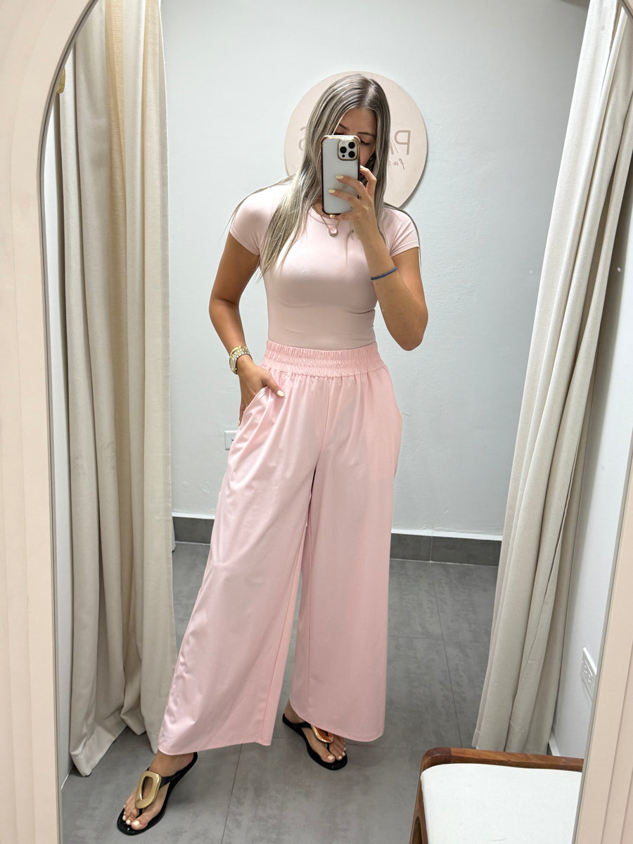 STRETCHY PALE PINK PANTS