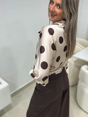 POLKA DOT SATIN KNOT TOPS