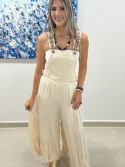 IVORY OVERALL FLOWY JUMPSUIT