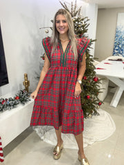 RED CHRISTMAS MIDI DRESS