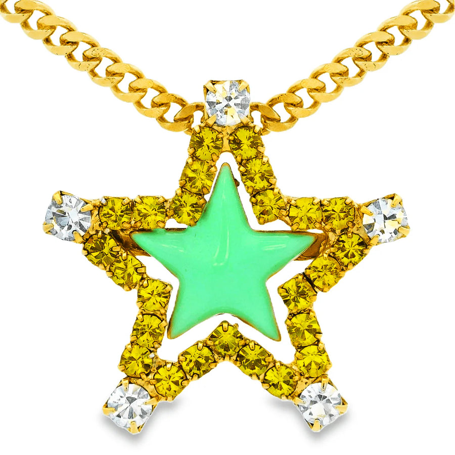 SWEET STAR NECKLACE IN YELLOW/GREEN