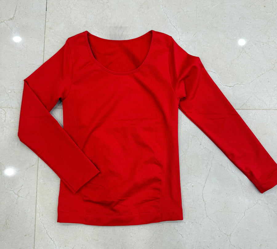 RED FLEECE BASIC TOP