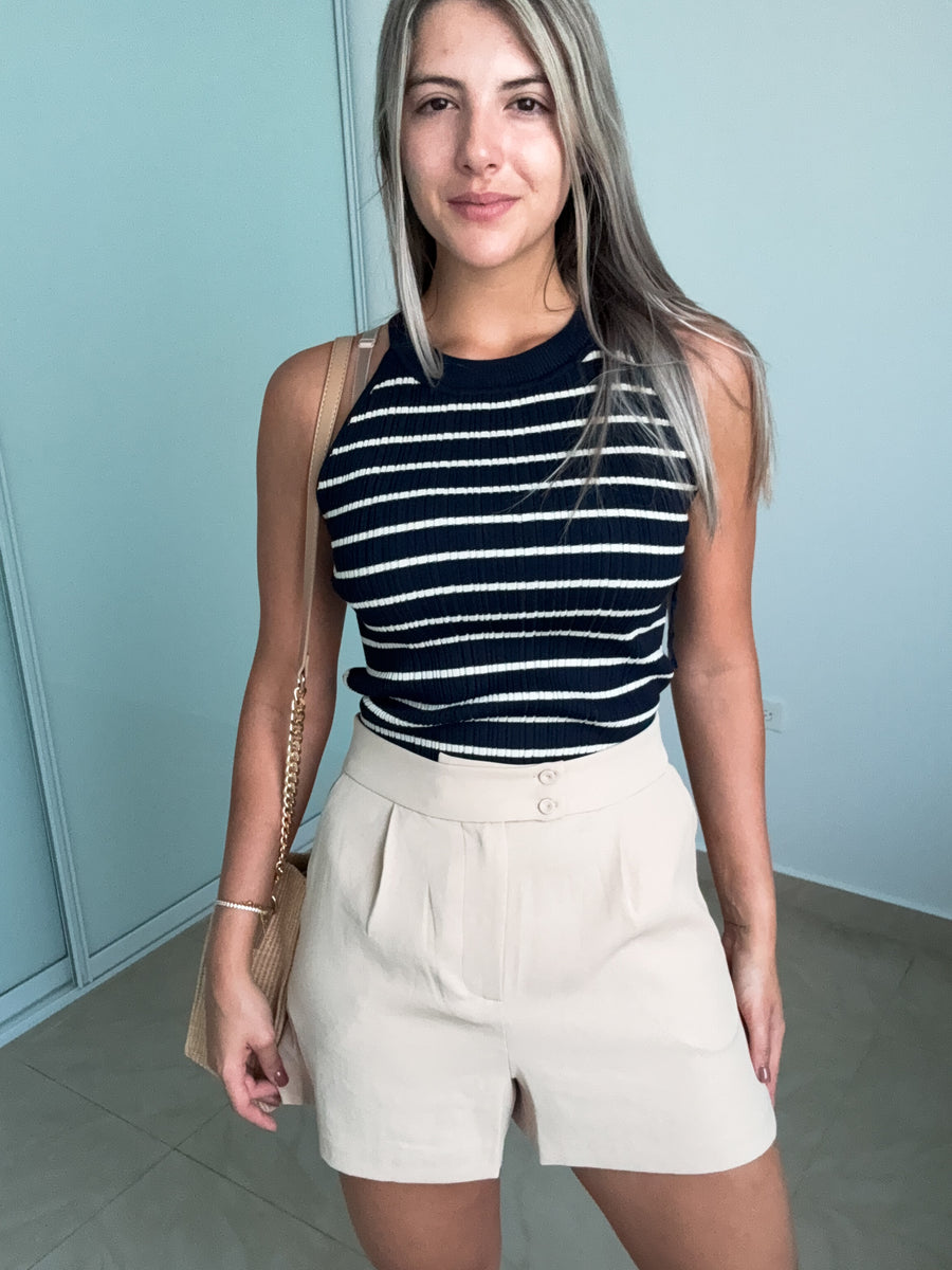 KHAKI TAILORED SHORTS