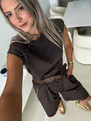 STUDDED SHORT PANTS