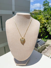 HEART GOLD PAVÉ NECKLACE