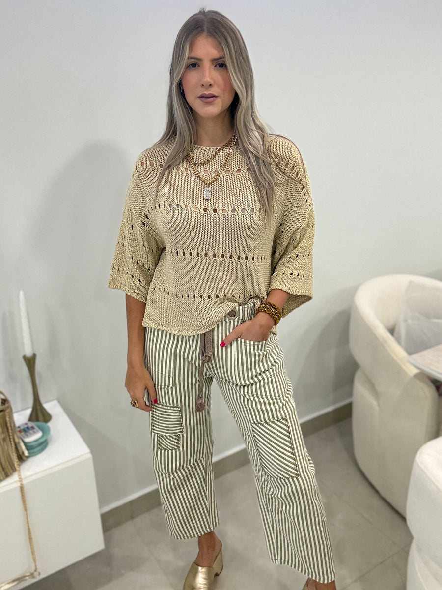 GOLD LUREX KNITTED BLOUSE