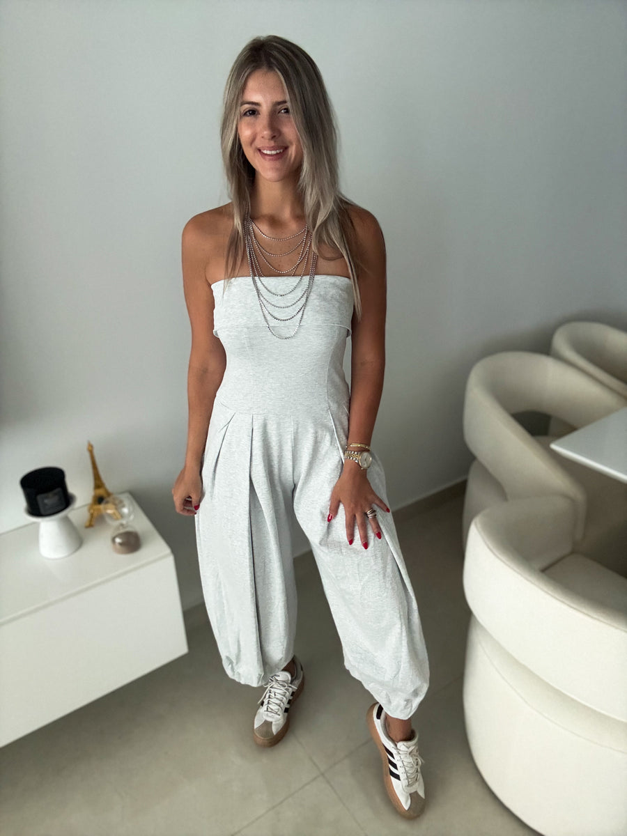 GRAY BARREL JUMPSUIT