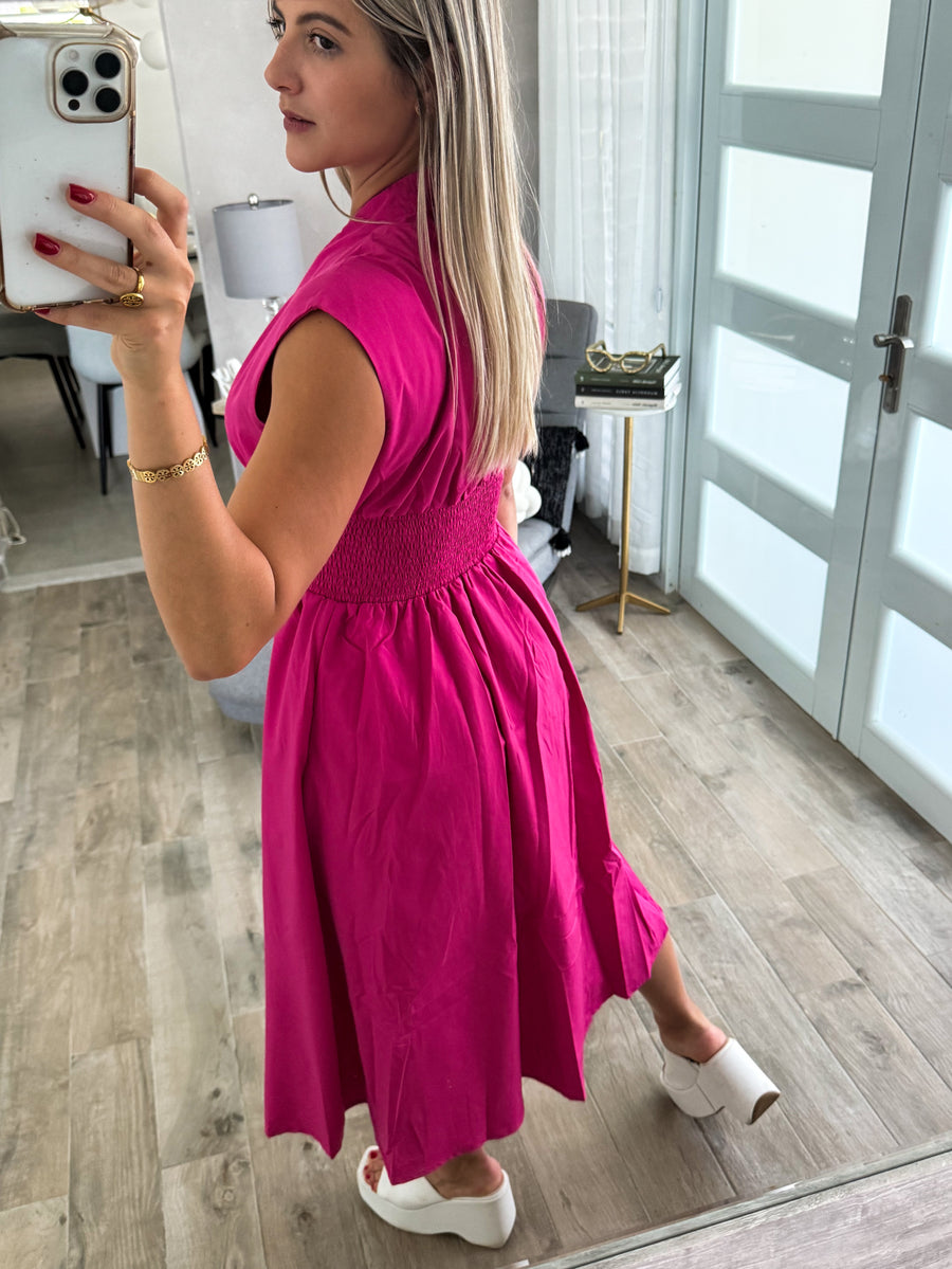 MAGENTA ZIPPER DRESS