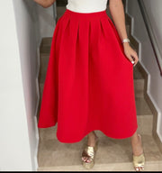 RED ELEGANT MAXI SKIRT