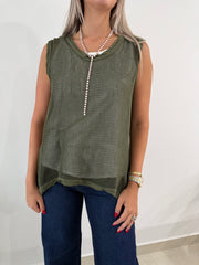 NET BLOUSE WITH CAMI TOP