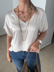 CHAMPAGNE SILKY BLOUSE