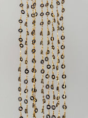 BLACK DANGLING CIRCLES NECKLACE